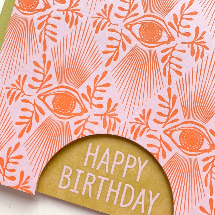 Blackbird Letterpress - Vente Cartes d'anniversaire - carte de motif d'œil d'anniversaire2