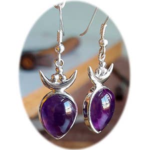 Pendientes de Plata Cáliz de Abundancia - Amatista para venta al por mayor de Crystal Earth Sterling