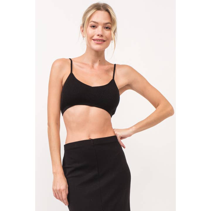 Hersy - Wholesale Knit Top - Women's - Ribbed Knit Bra Top-HT01382
