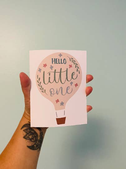 Wenskaart voor pasgeboren baby's, blanco kaarten met retro bloemen, roze voor wholesale door Jewels For Hope