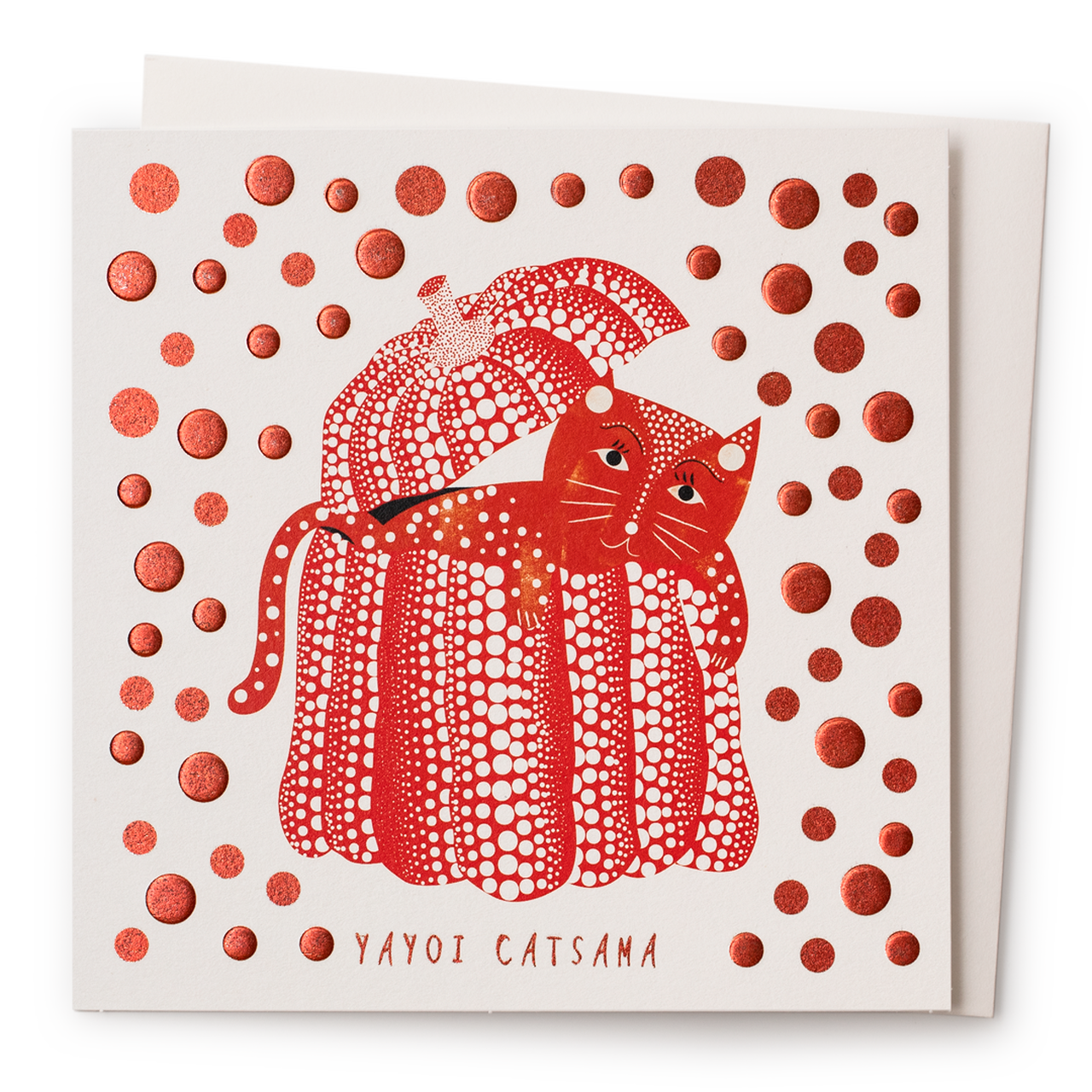 Nelson Line - Venta al por mayor Tarjetas de felicitación - Yayoi Catsama - Tarjeta de arte del gato Yayoi Kusama, 6 x 61