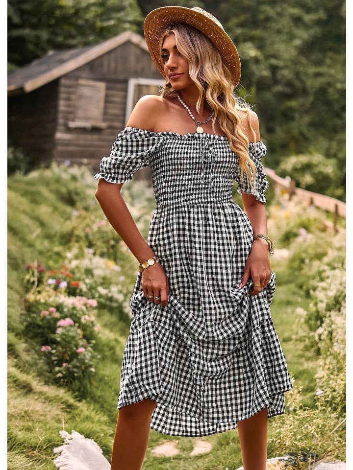 NAOMI & CO PTY LTD - Wholesale Dress - Women's - Gypsy At Heart Dress - Black Gingham