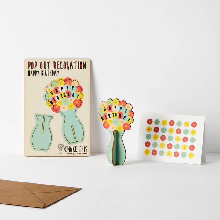 The Pop Out Card Company – wholesale Birthday card – Pop Out Happy Birthday Flowers Card