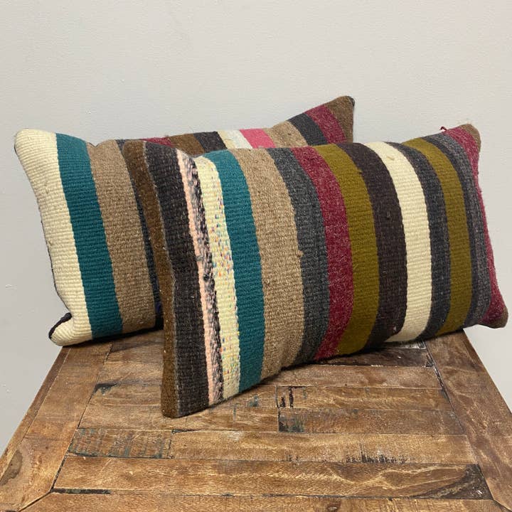 Fabric Junkies - Wholesale Throw/Decorative Pillow - Vintage Turkish Kilim Pillows - SET OF STRIPES
