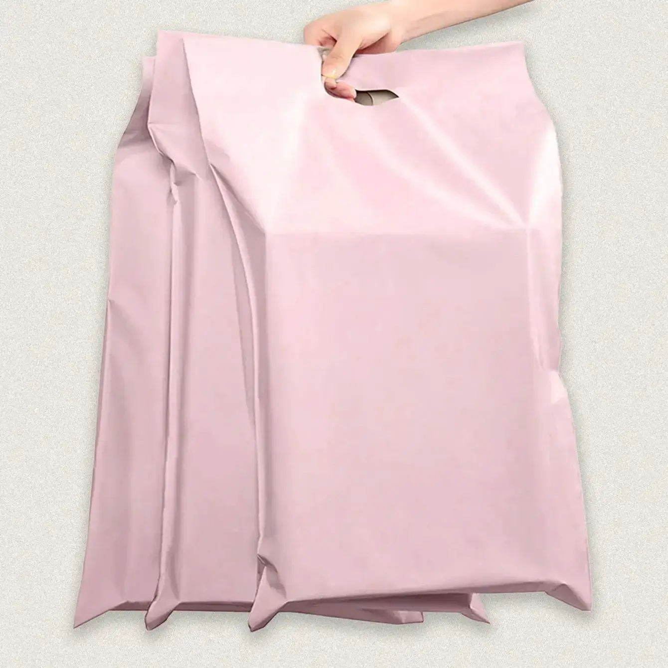 ByHome - Wholesale Envelopes - 100pc, 2 size pink Self-Sealing poly Mailing Bags w/ Handles2