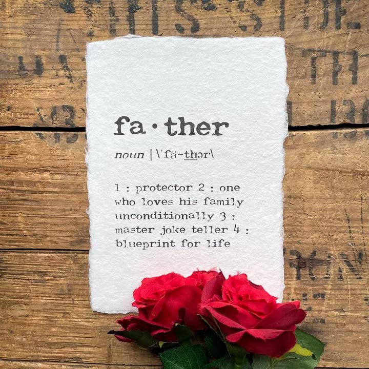 Alison Rose Vintage - Wholesale Art Print - father (from anyone) definition print on handmade paper