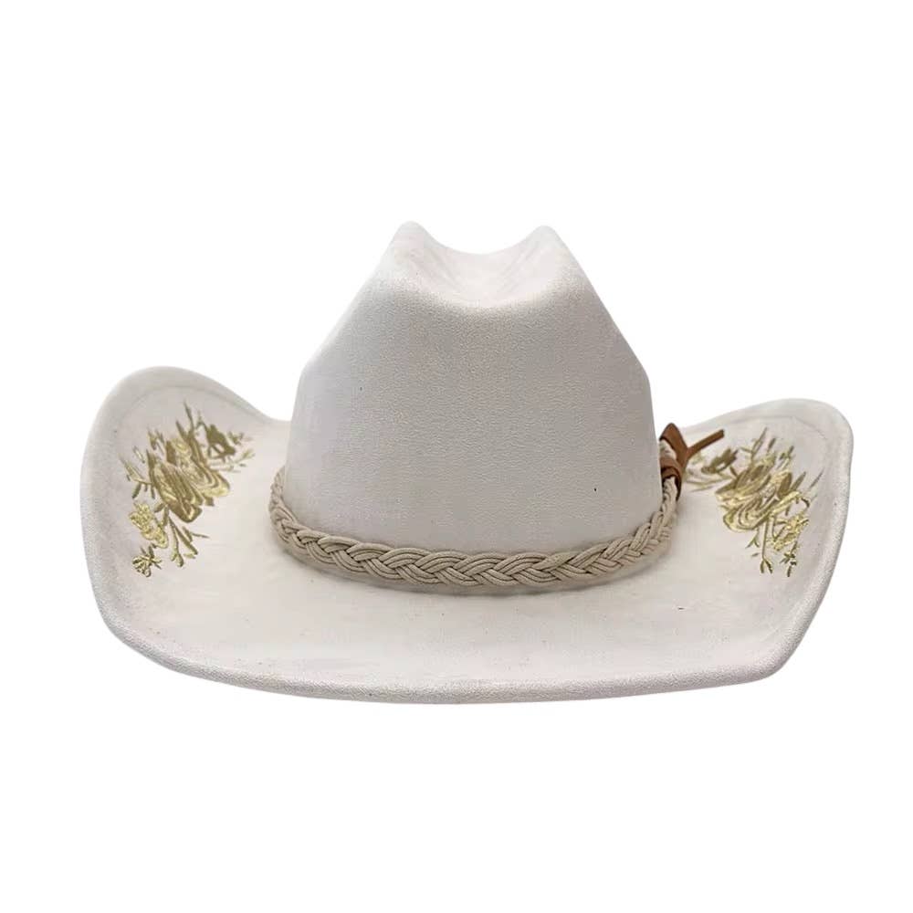 Wild Indigo - Vendita all'ingrosso Cappello da cowboy - Donna - Cappello da Cowgirl Desert Bloom Ricamato Western – Intrecciato3