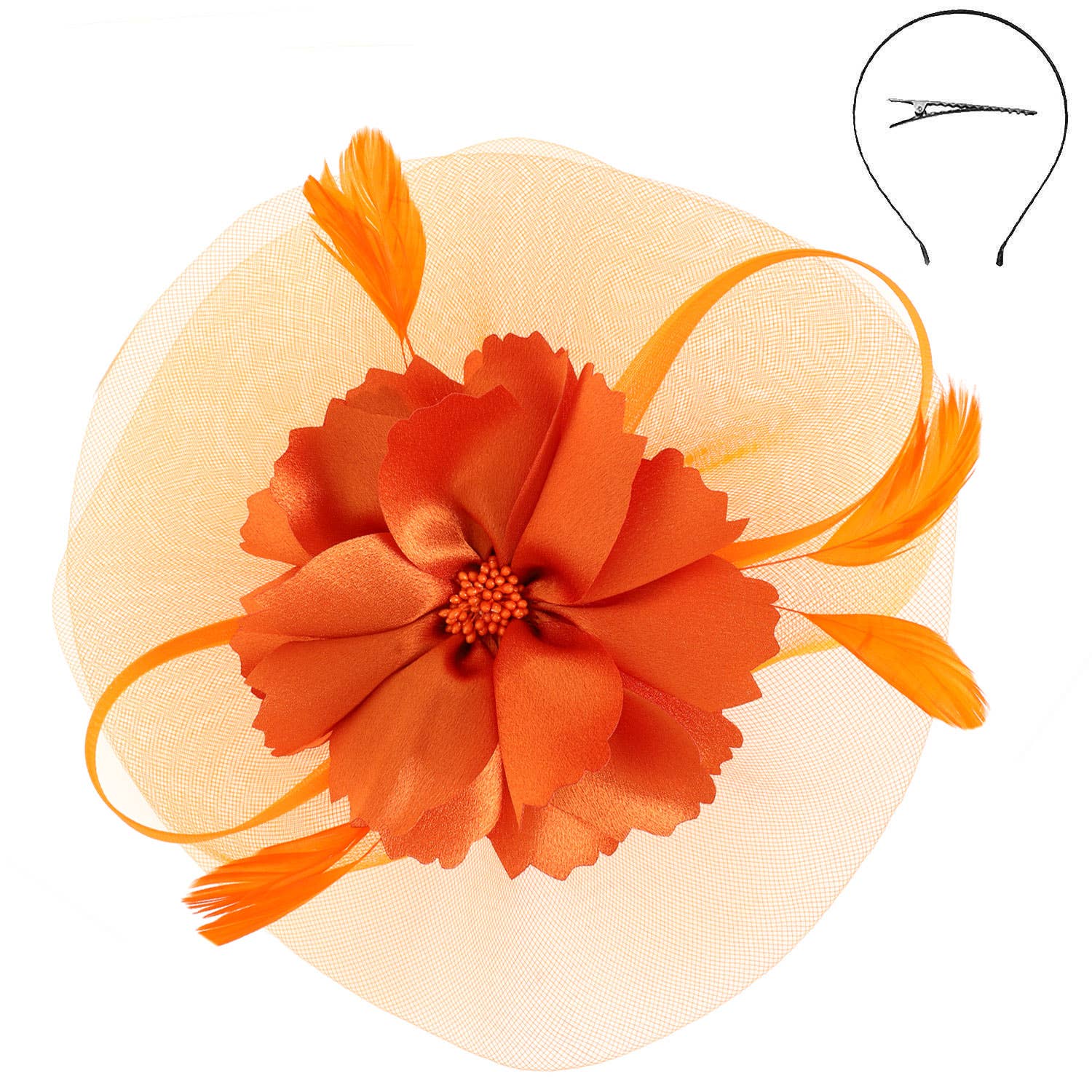 SP Sophia Collection - Wholesale Fascinator Hat - Women's - Elegant Floral Feathered Organza Mesh Fascinator5