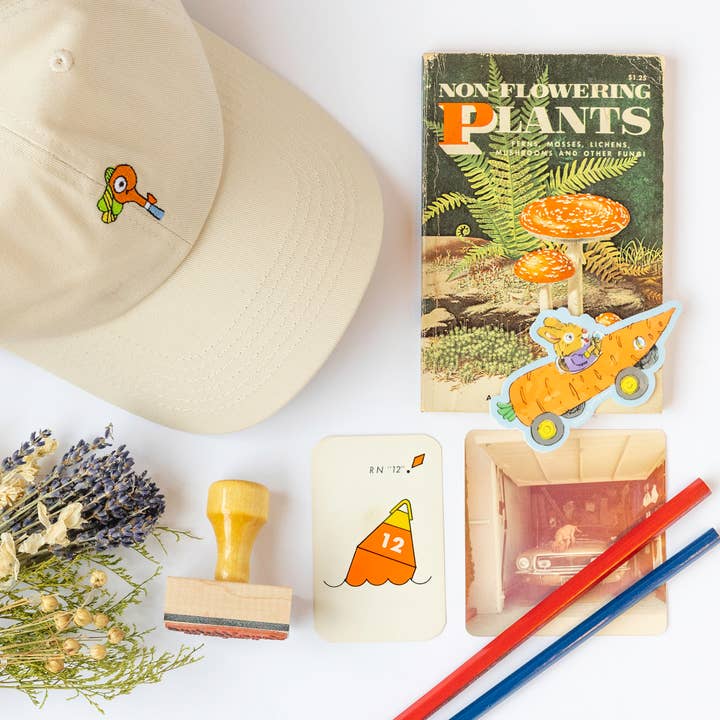 Three Potato Four - Wholesale Baseball Cap - Unisex - 3P4 x Richard Scarry® - Lowly Worm Dad Hat (Ivory)