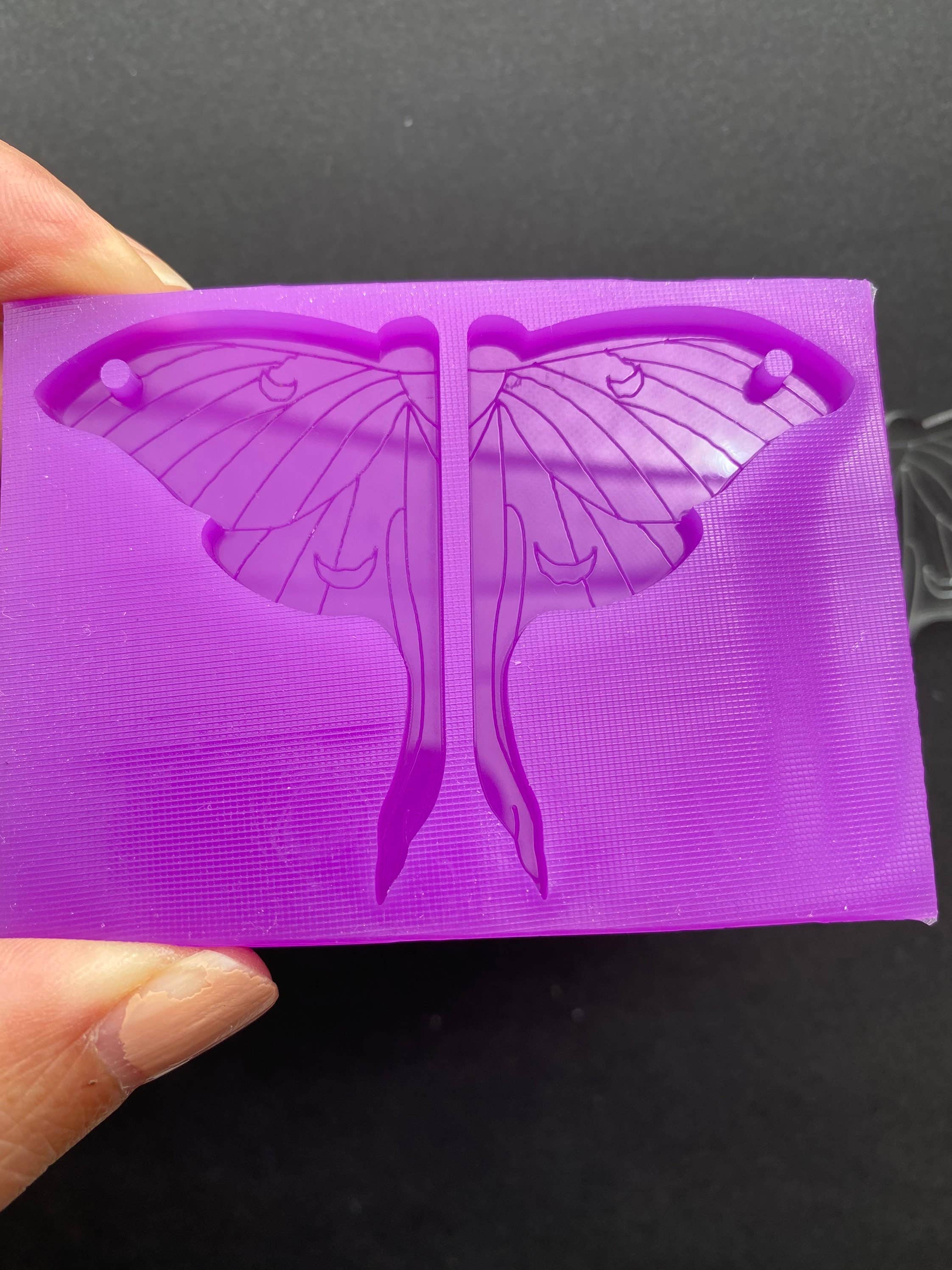 EllaRaeMouldsVinyls - Wholesale Craft Supplies - Lunar Moth, Lunar Butterfly Earring Silicone Mould1