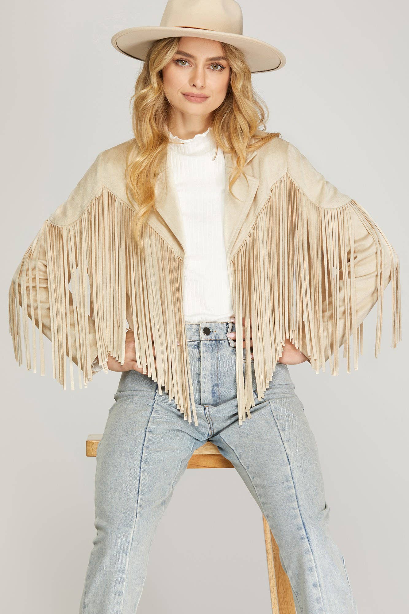 Vanilla Monkey - Wholesale Jacket - Women's - Faux Suede Fringe Jacket1