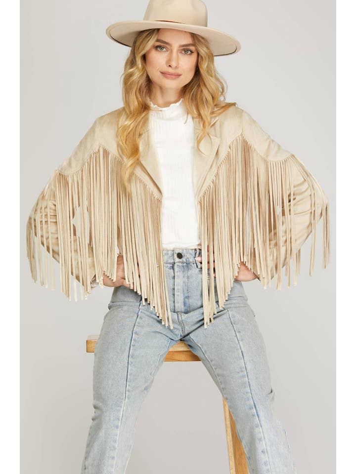 Vanilla Monkey - Wholesale Jacket - Women's - Faux Suede Fringe Jacket1