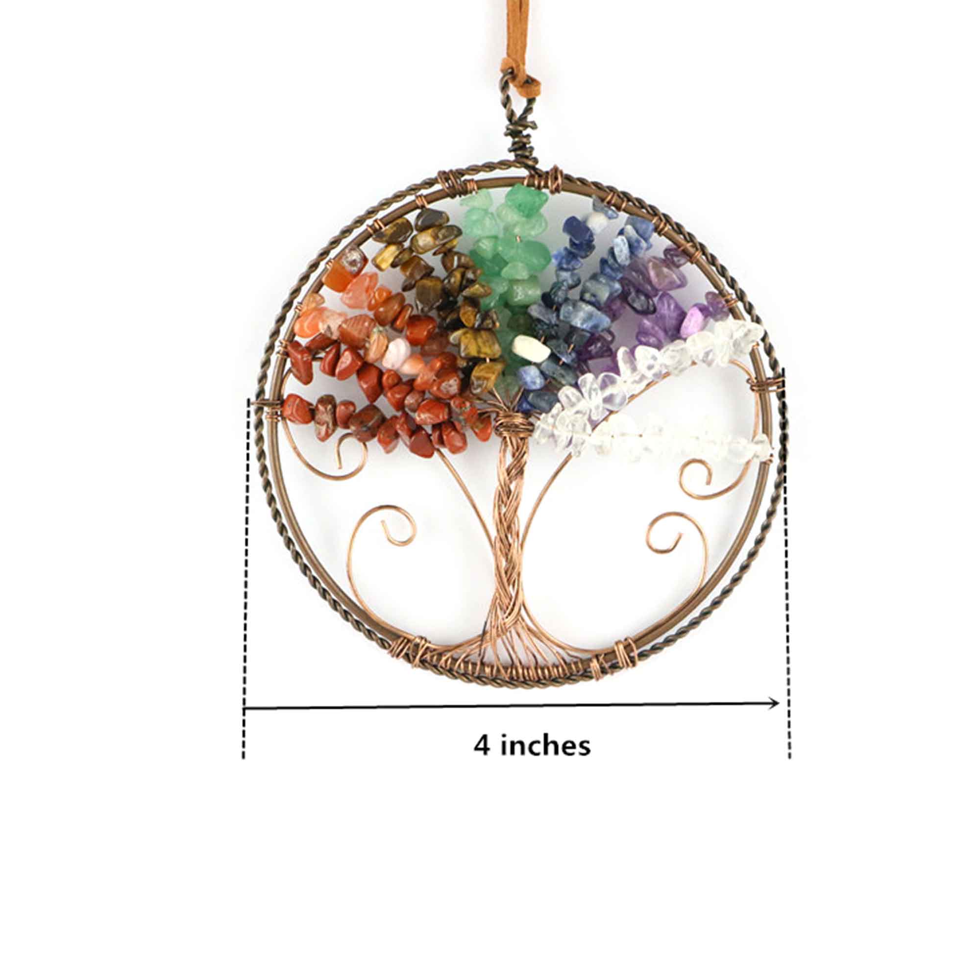 Decor N Beyond – wholesale Ornament – 4" Healing Gemstone Tree of Life Ornament, Gift for Mom1