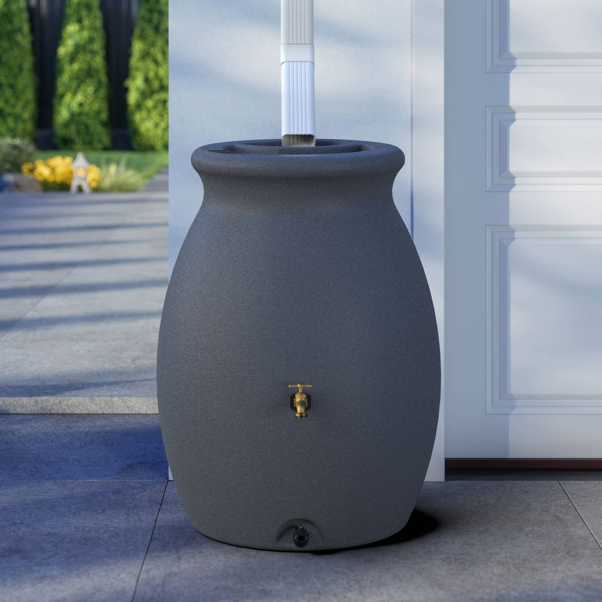 Algreen - Wholesale Outdoor Ornament/Decor - Castilla 50 Gallon Flat Back Rain Barrel15