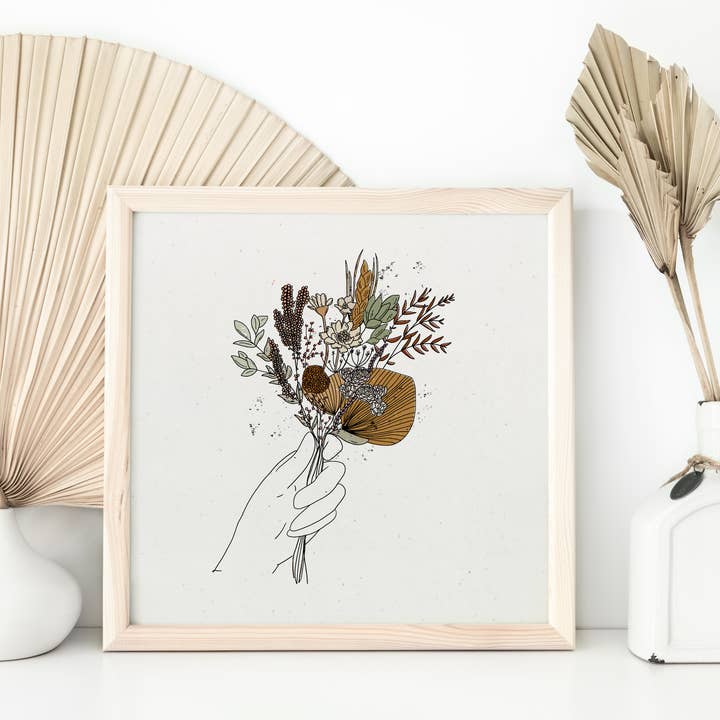 Plant Wall Art, Plant Print, Minimal Wall Art, Floral Print for wholesale by Sun in Ink