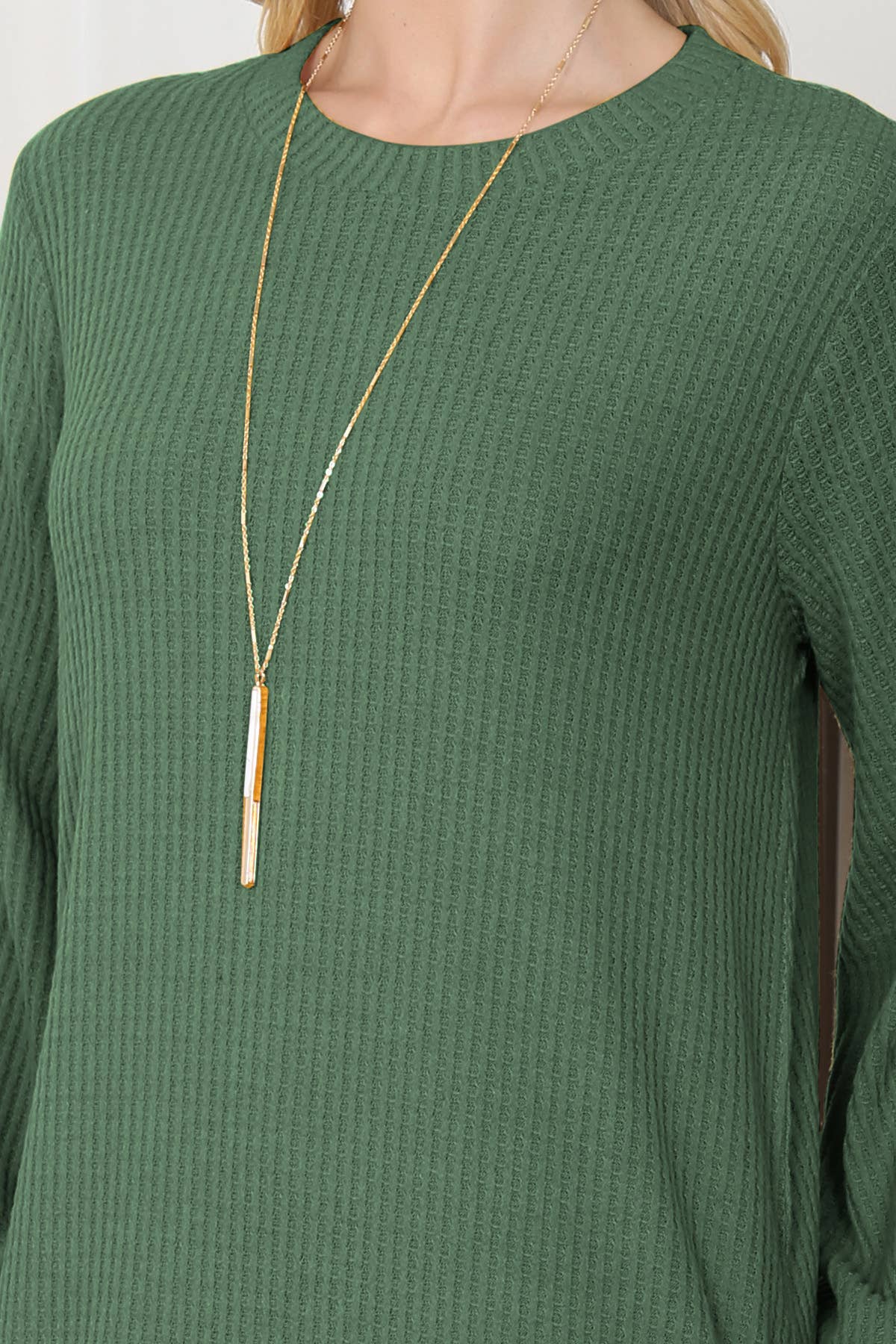 You & Me - Wholesale Dress - Women's - YMD10051V-BRUSHED WAFFLE BUBBLE SLEEVE POCKET DRESS53