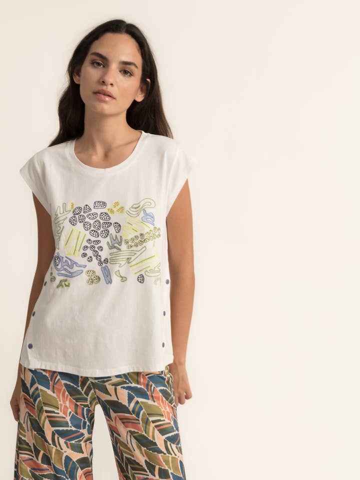 T-SHIRT BRODÉ À SEQUINS B2B pour la vente par CMS Love