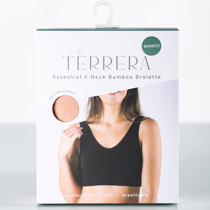 Bralette de Bambu Essential Decote em V - Bege por atacado de Terrera
