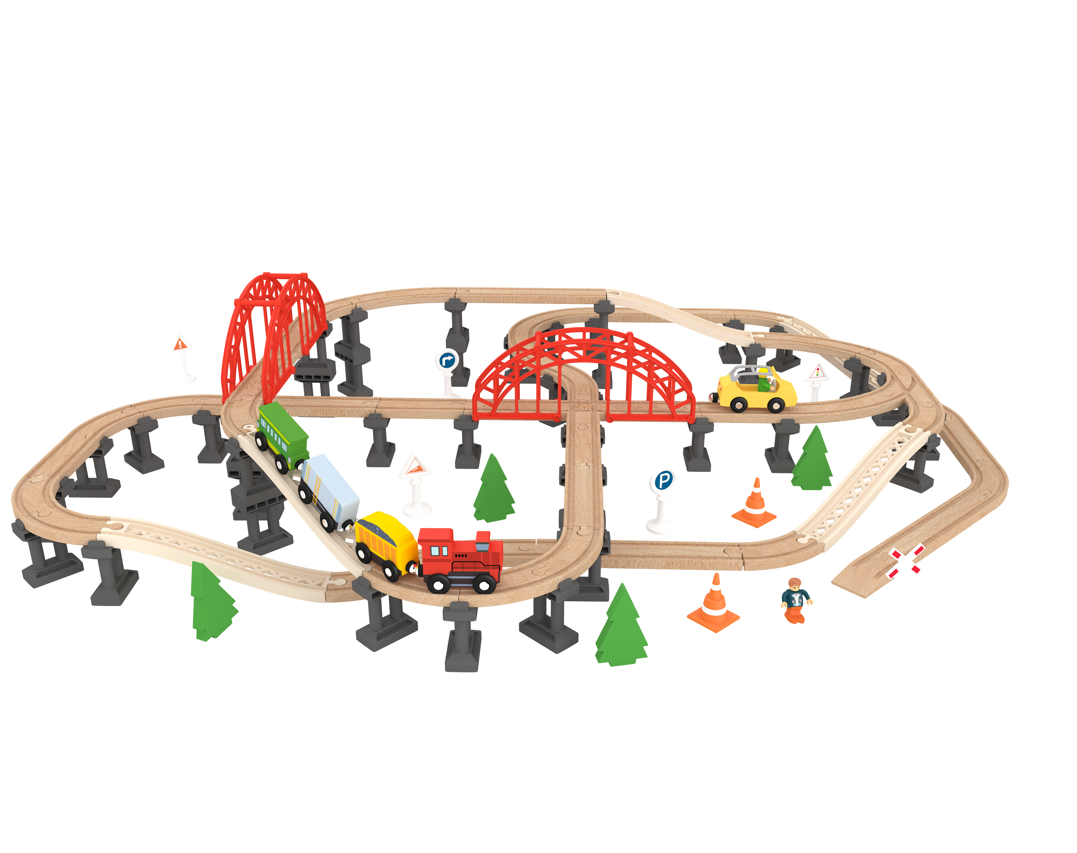 Leo & Friends - Wholesale Toy Set - Kids - Leo & Friends Railway Bridge Set, Wooden Toy0