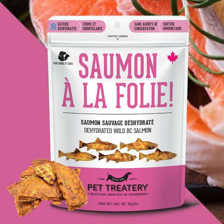 Saumon lyophilisé 50g for wholesale by The Granville Island Pet Treatery (Canada)