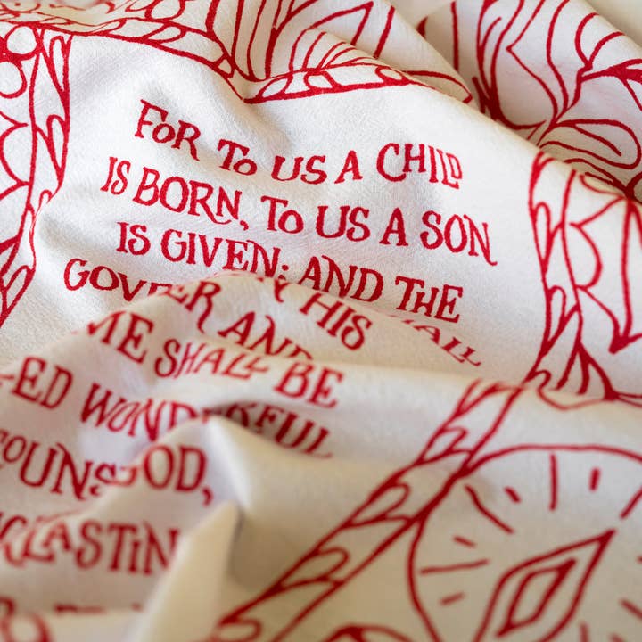 Little Things Studio - Wholesale Tea Towel - For to Us a Child Is Born Christmas Tea Towel3