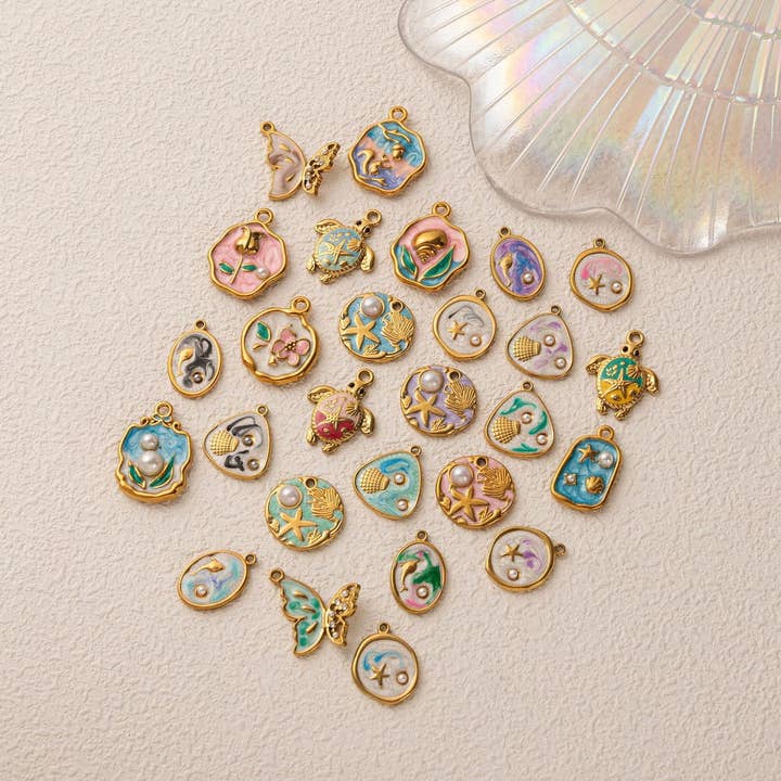 18K Starfish Flower Butterfly Pendant DIY_CWAJE06019 for wholesale by ACCITY