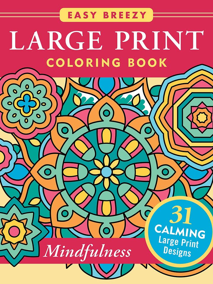 Mindfulness Large Print Coloring Book for wholesale by Peter Pauper Press