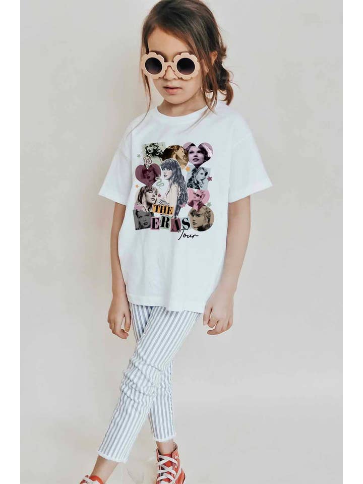 Khristee - Wholesale Screen Printed T-Shirt - Kids - Taylor Swift Heart Collage Kids Graphic Tee