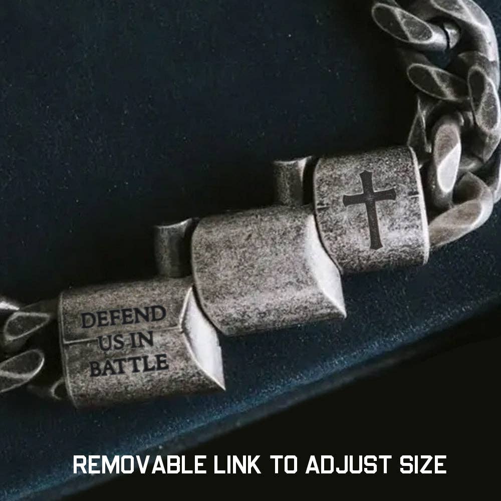 The Hero Company - Wholesale Charm/Dangle Bracelet - St. Michael's 'Protect Us' Cuban Link Bracelet: Helps Pair Veterans With A Service Dog Or Shelter Dog -Faire7