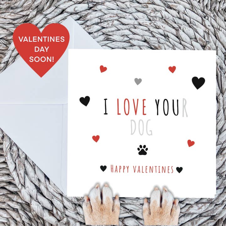 Tarjeta divertida de San Valentín | Amo a tu perro para venta al por mayor de Paws Right There - Luxury Pet Care and Gifting