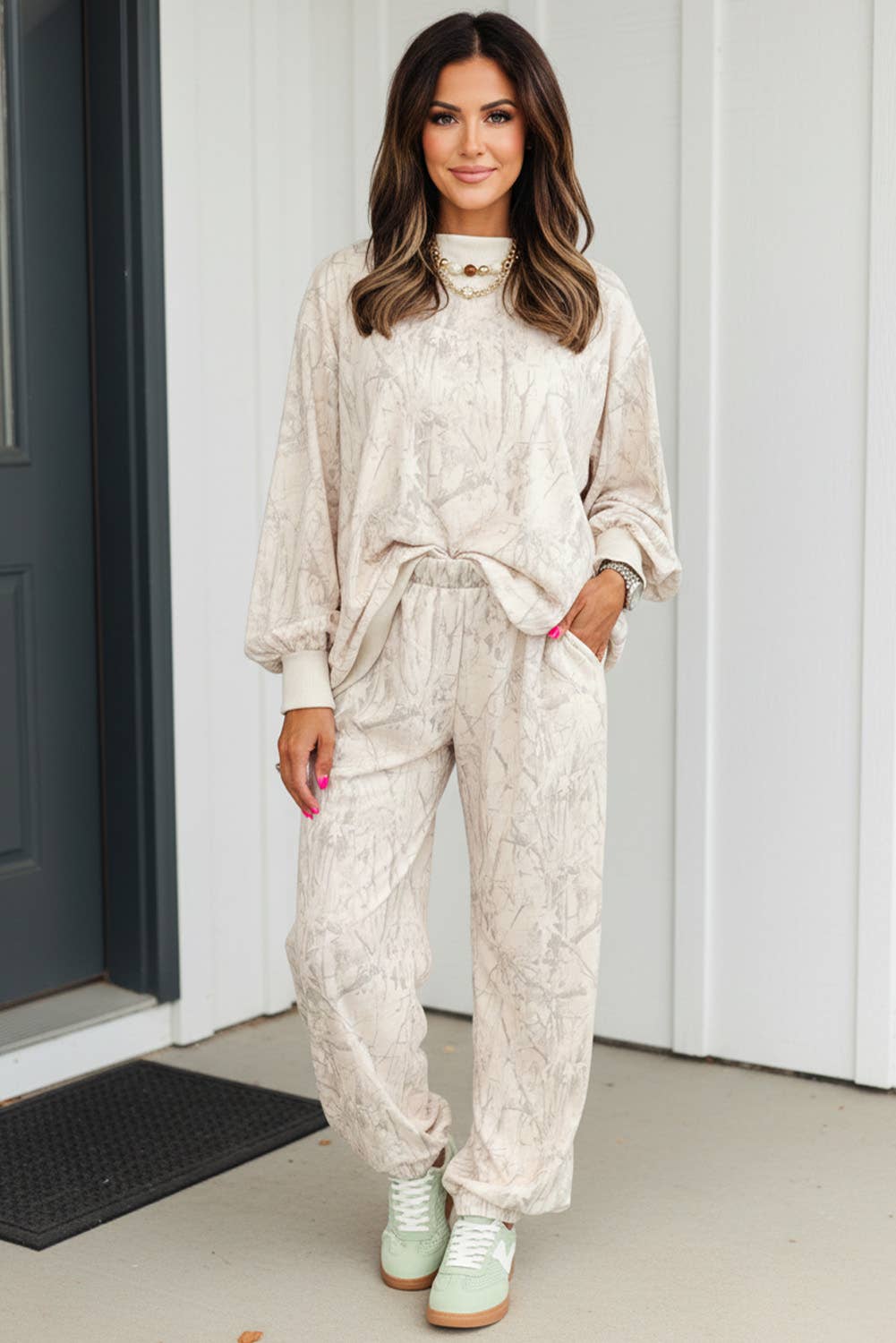 LA Society - Wholesale Sweatshirt - Women's - LAS Western Camo Mock Neck Baggy Sweatshirt (S-XL)8