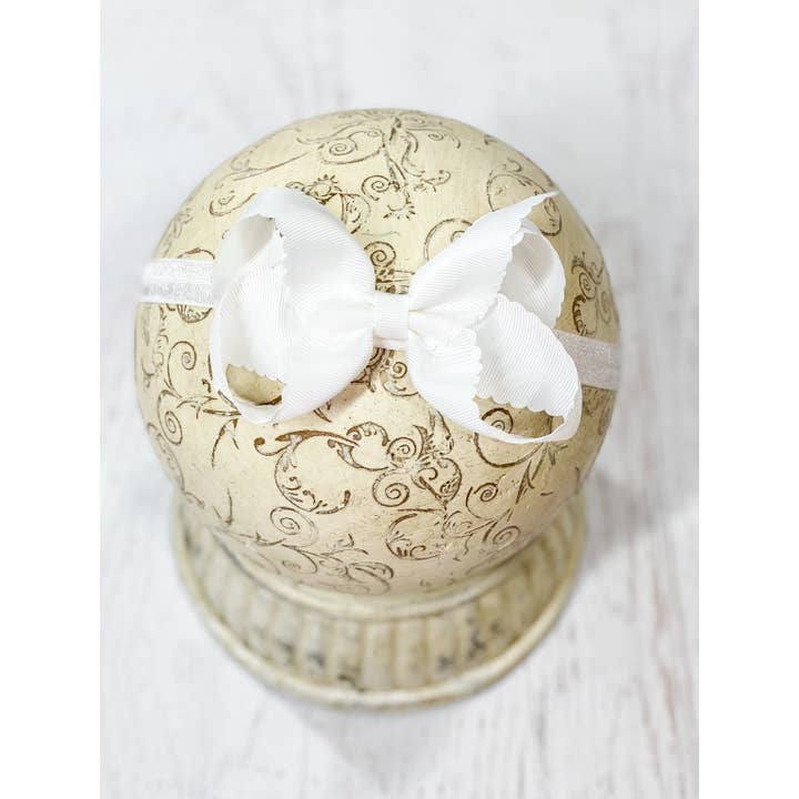 The Hair Bow Company - Wholesale Fashion Headband - Women's - Classic Scalloped Bow - Headband - 4.5"