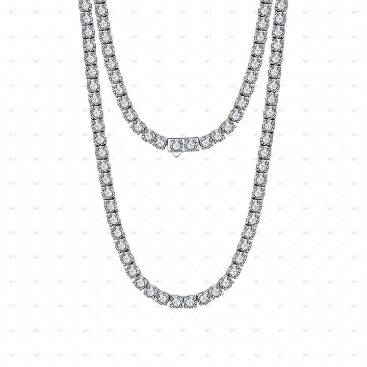 S925 sterling zilveren hiphopketting met tennisketting van 3 mm voor wholesale door Gioiellin - S925 Silver Jewelry