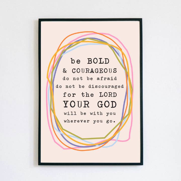 Ooh I Iike that Design – wholesale Art print – Be Bold & Courageous Doodle- Children's Bible Poster Print0