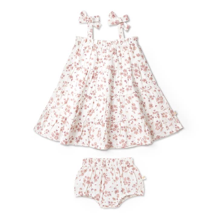 Makemake Organics - Wholesale Dress - Kids - Organic Tiered Dress - Petit Floral1