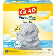 Glad ForceFlex Tall Kitchen Trash Bags, 13 Gal, 110 Ct for wholesale by Everyday Supply Co