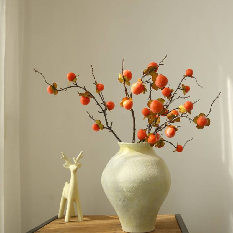 ACNITE(We cover U.S. import duties) - Wholesale Artificial Flowers - Artificial Orange persimmon fruits branches fall home decor3