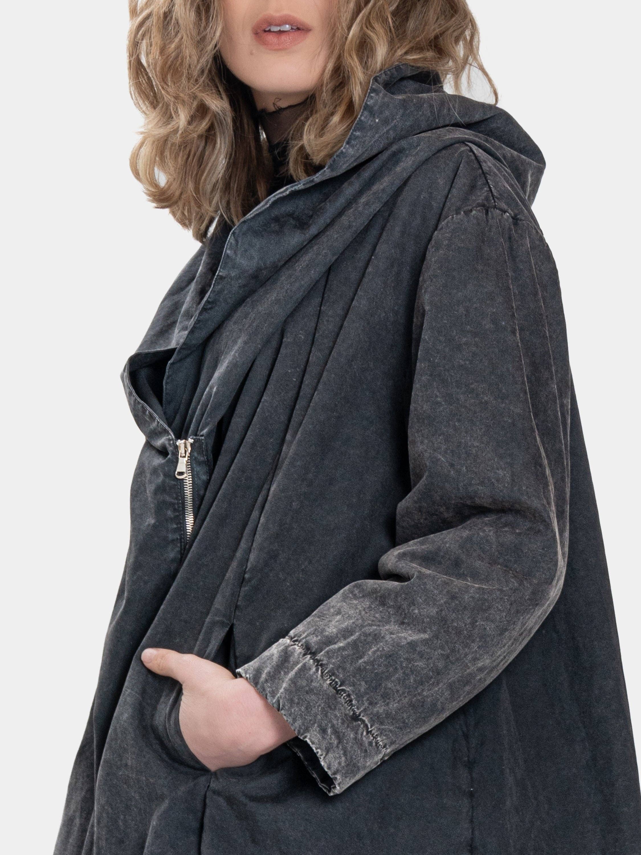 Baci & Amici Fashion - US Continental - Wholesale Coat - Women's - Zip Up Hooded Swing Coat4