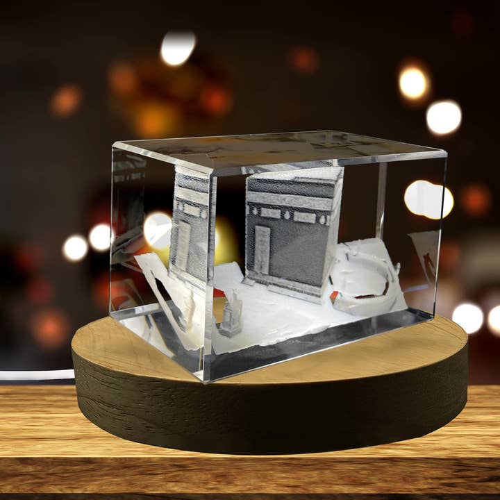 AB Crystal Collection - Vendita all'ingrosso Decorazioni da tavolo - Al-Kaaba | Cristallo Inciso 3D | Souvenir 3D3
