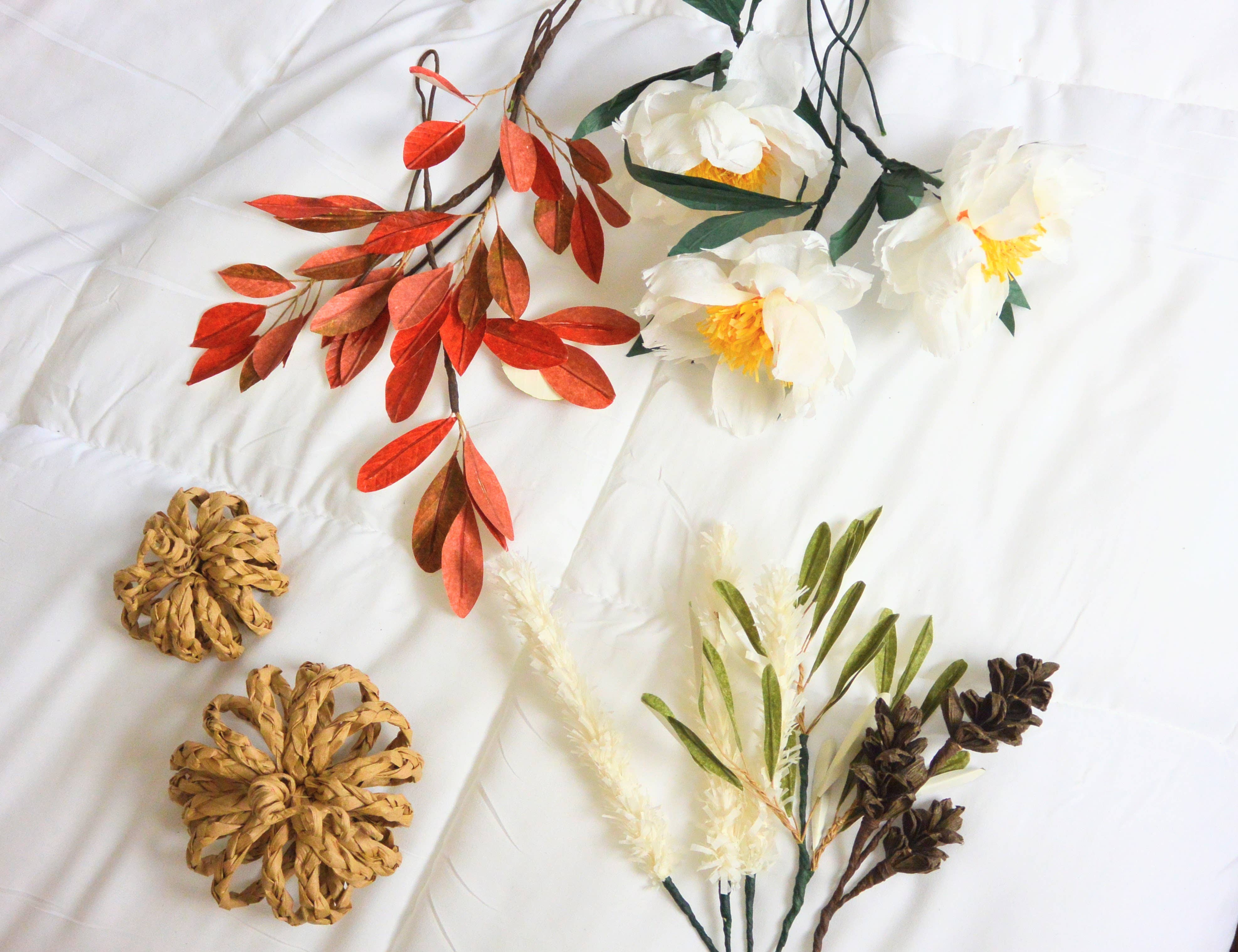 Beautiful Things By Bec - Wholesale Artificial Flowers - Paper Pine Cone Branch, Fall Floral Decor3