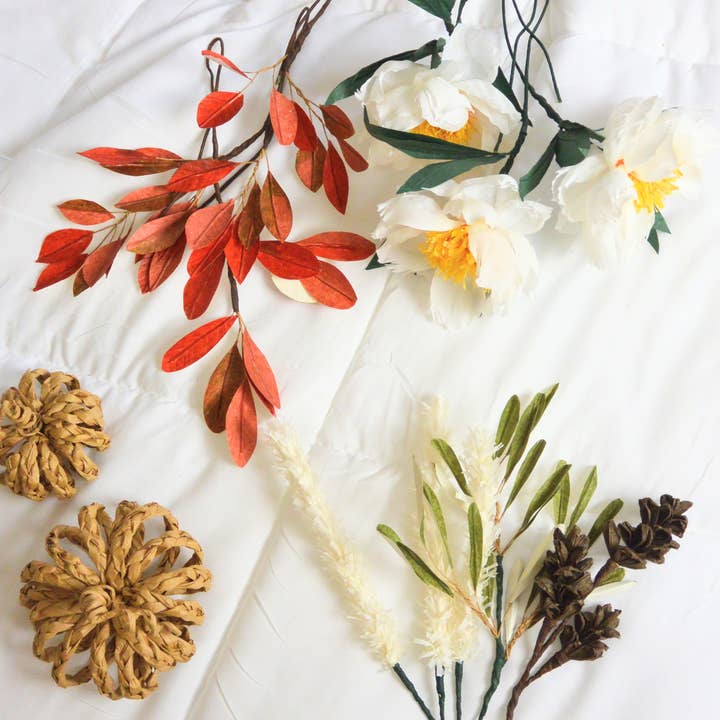 Beautiful Things By Bec - Wholesale Artificial Flowers - Paper Pine Cone Branch, Fall Floral Decor3