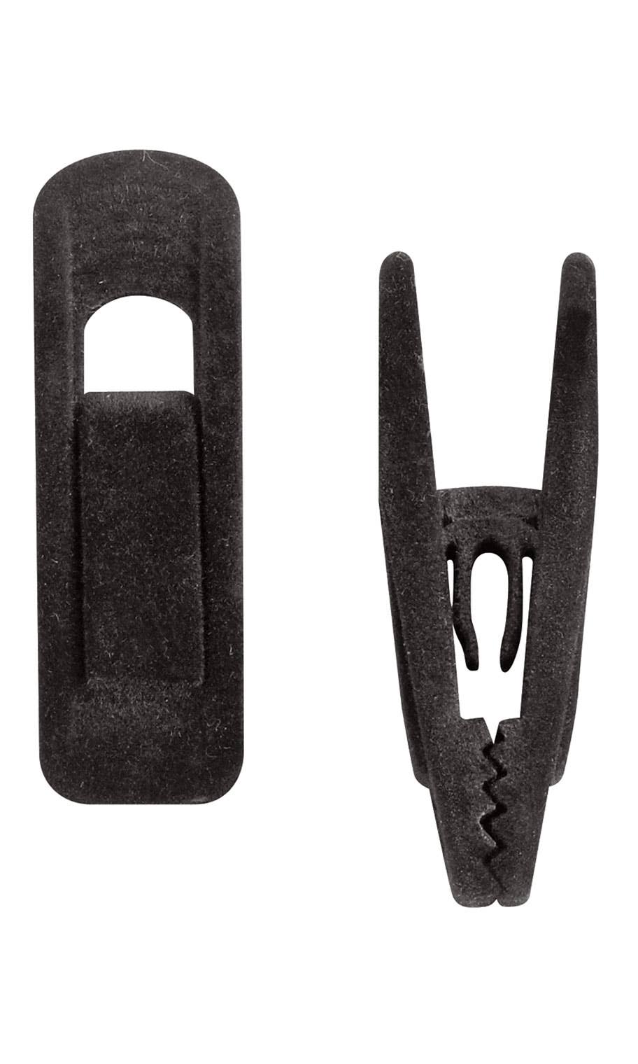Store Supply Warehouse - Wholesale Clothes Hangers - Black Velvet Hanger Clips - Pack of 25
