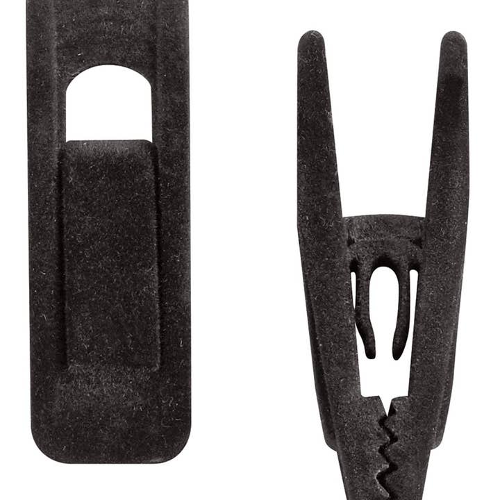 Store Supply Warehouse - Wholesale Clothes Hangers - Black Velvet Hanger Clips - Pack of 250