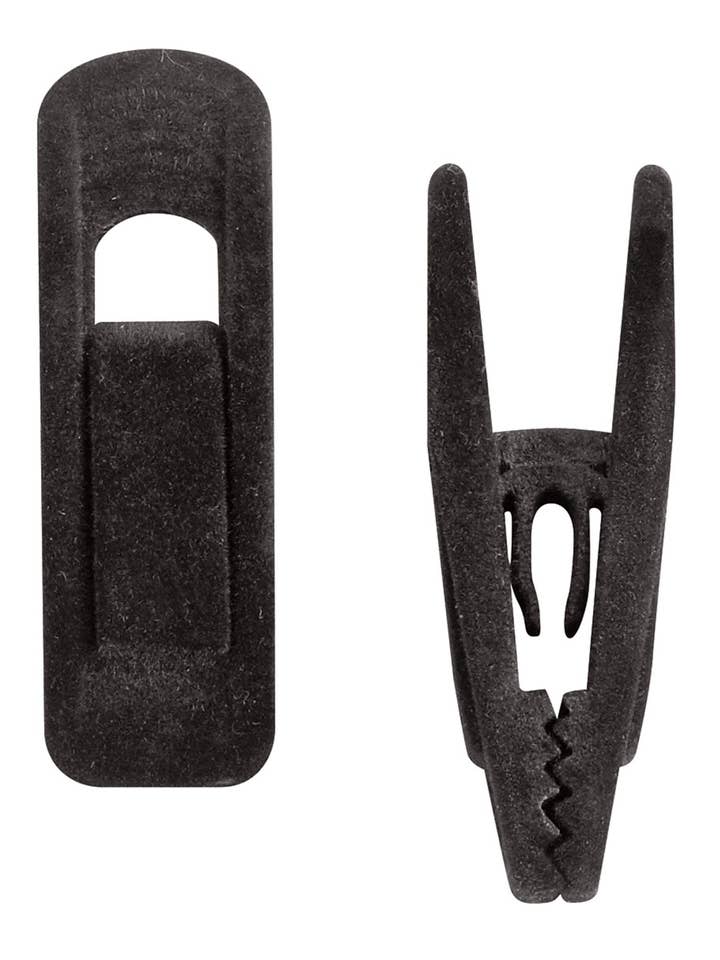 Black Velvet Hanger Clips - Pack of 25 for wholesale by Store Supply Warehouse