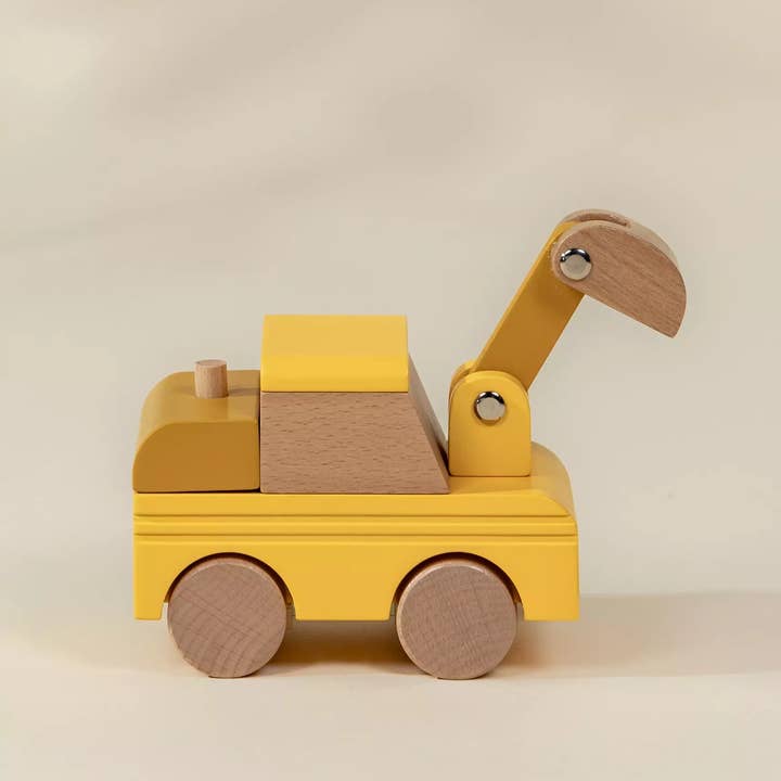 Coco Village - Wholesale Toy Car/Truck - Kids - Wooden Construction Vehicle - Excavator4