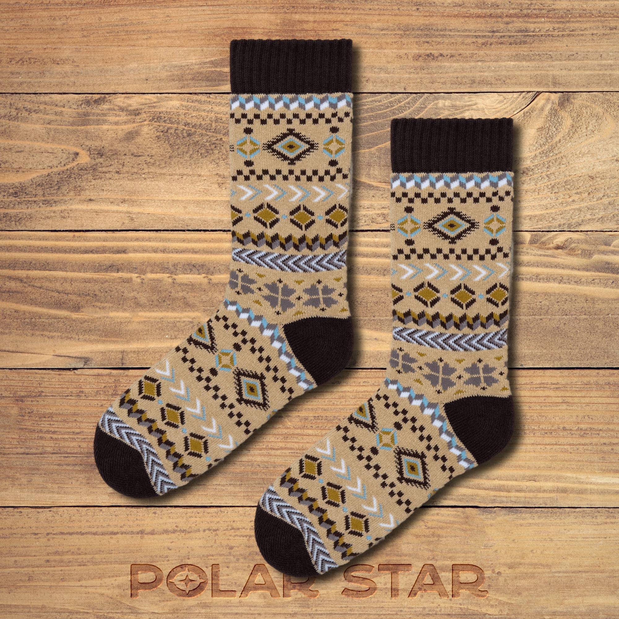 Polar Star - Vente Chaussettes – femme - Chaussettes Tribes | Chaussettes chaudes | Chaussettes brunes | Chaussettes Woodland4