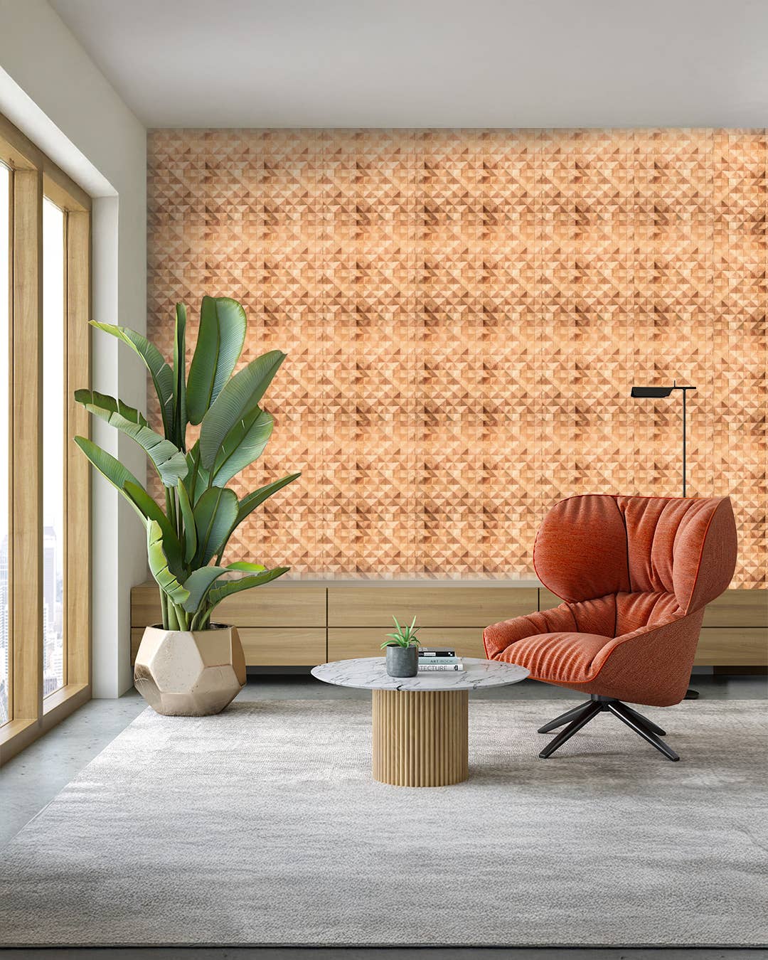 Java Creations - Vendita all'ingrosso Pannelli decorativi - Pannelli da Parete a Piramide in Teak (4 pannelli, 1,44 mq per scatola)12