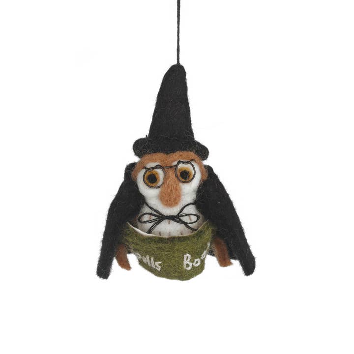 Felt So Good - Wholesale Ornament - Handmade Felt Lumos the Night Owl Halloween Decoration