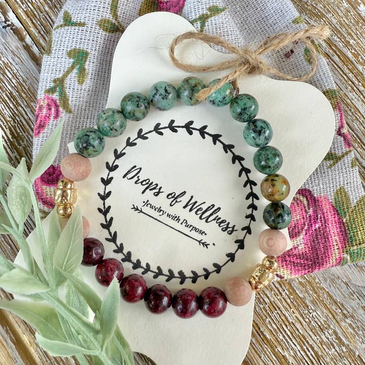 Drops of Wellness Goods - Wholesale Aromatherapy Bracelet - Beaded Bracelet, Stackable Fall Bracelet, Diffuser, The Iona1