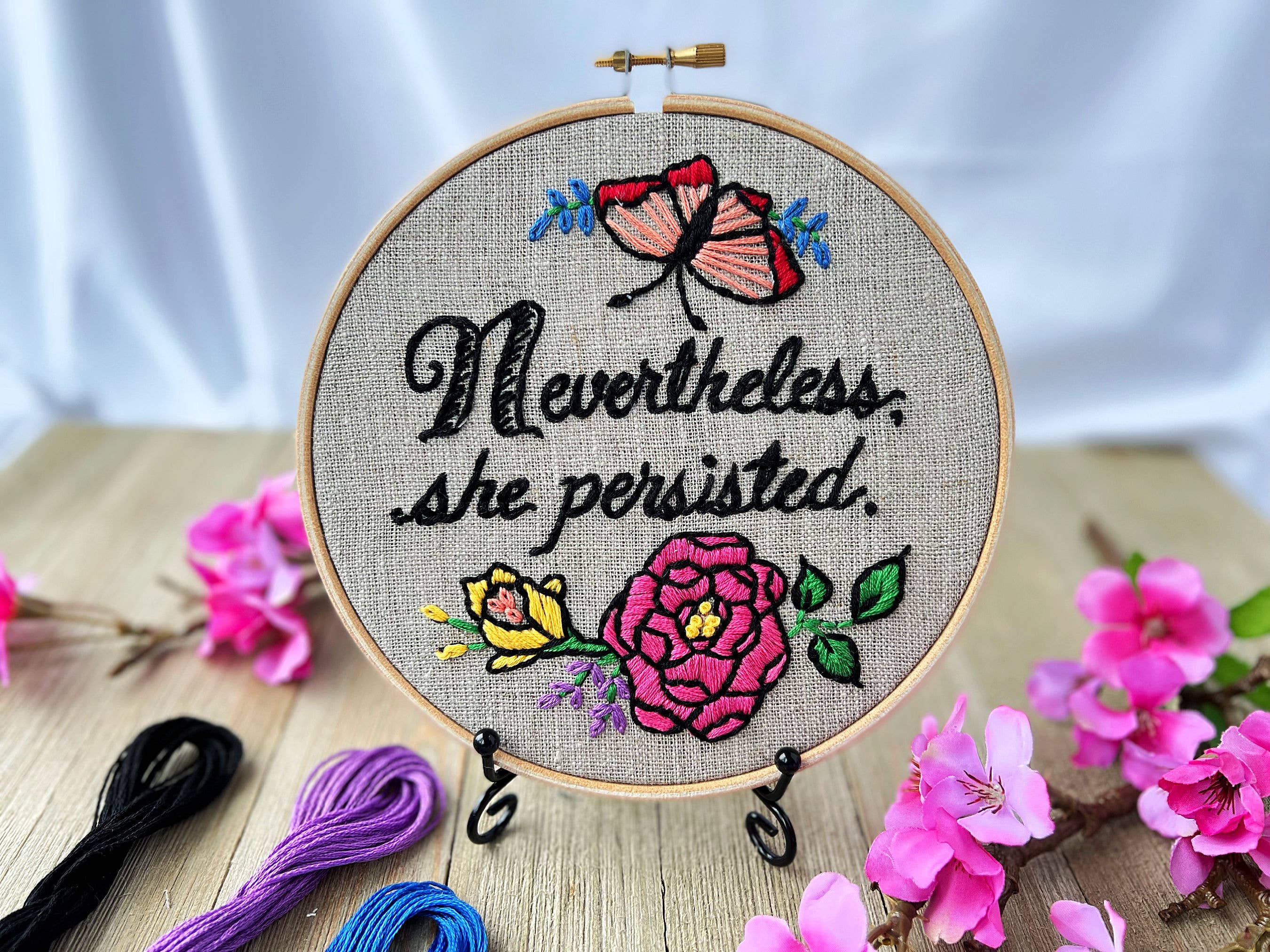 I Heart Stitch Art – wholesale Embroidery/cross-stitch supplies – Nevertheless, She Persisted: Embroidery Kit1